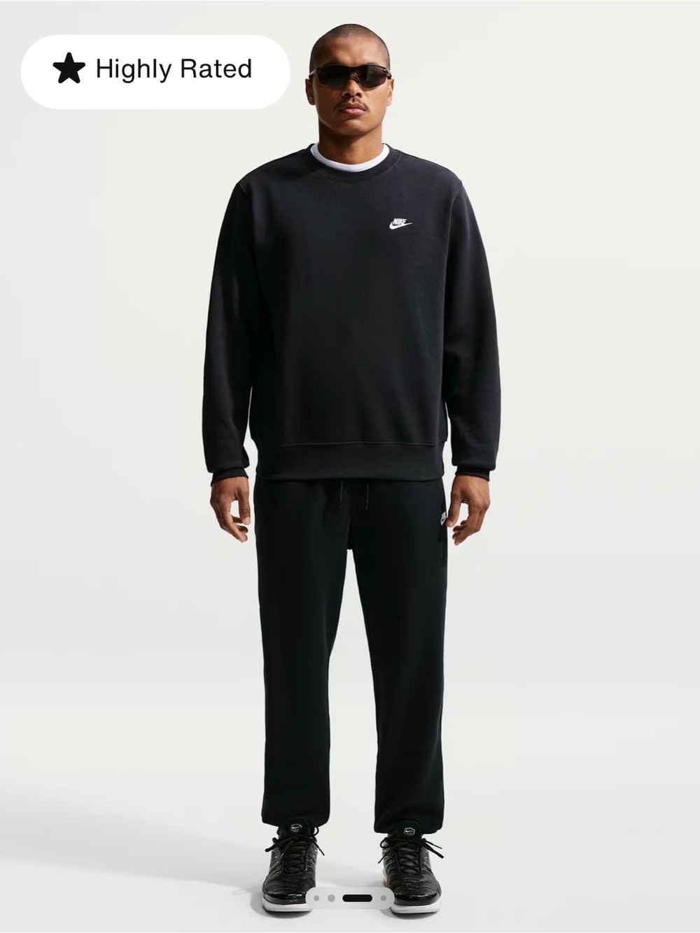 Nike Black Sportswear Club Crewneck Fleece